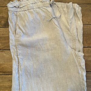 J. Crew Light Tan Linen Pants size Large